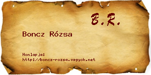Boncz Rózsa névjegykártya