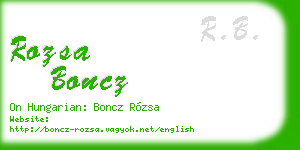 rozsa boncz business card